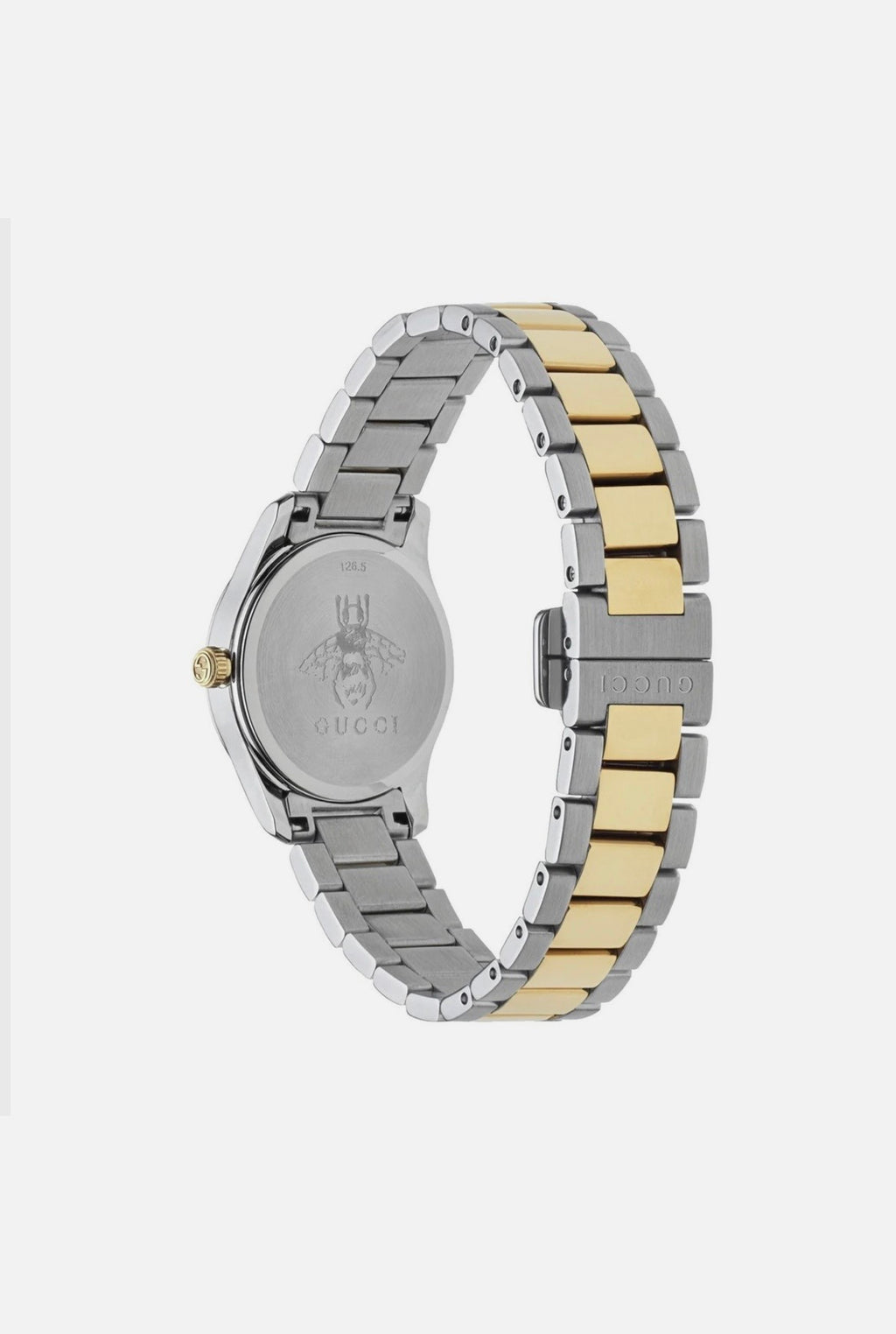 Gucci G-Timeless YA1265016 27 mm Silver Gold Cat Diamond Dial Ladies Watch Swiss