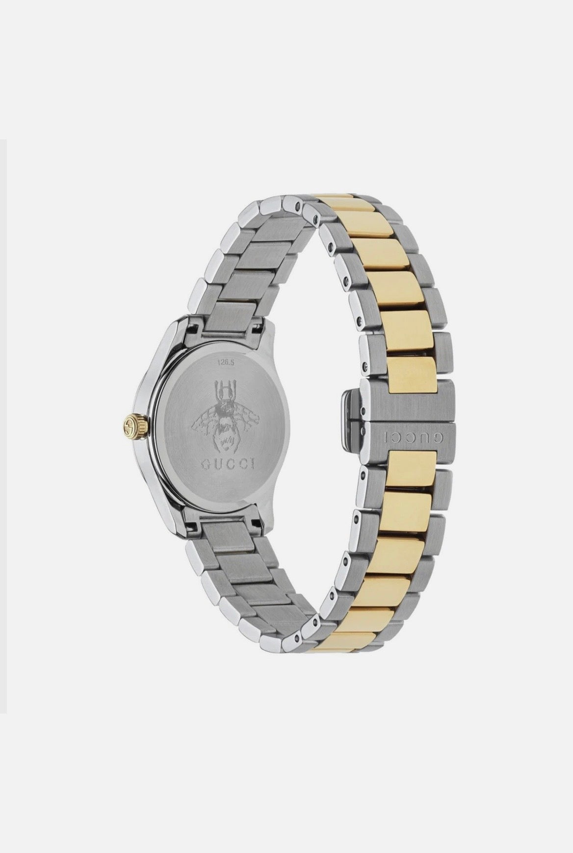 Gucci G-Timeless YA1265016 27 mm Silver Gold Cat Diamond Dial Ladies Watch Swiss