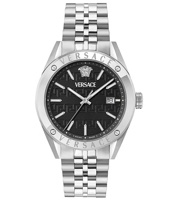 Versace Men's Athletic Quartz Analog Stainless Steel Bracelet Watch
