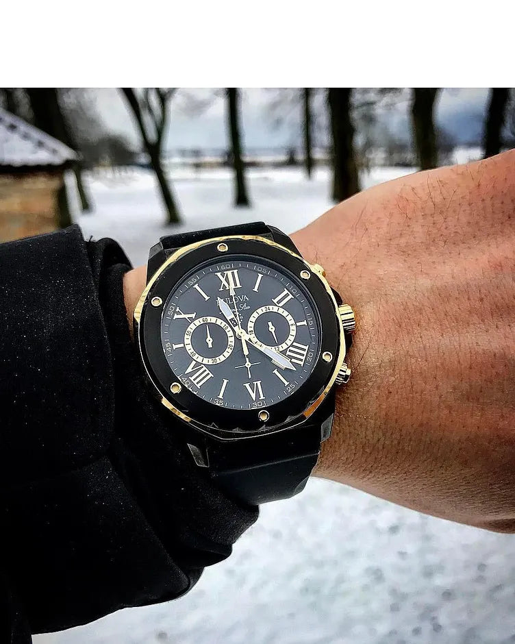 Bulova Marinestar Black Chronograph Mens Watch