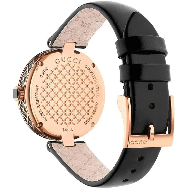GUCCI Diamantissima 32MM Quartz SS Pink Gold Woman's Watch YA141401