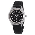 Gucci G-Timeless with Bee Motif Black Onyx Stone Dial Black Leather Strap Watch | 32mm | YA1265055